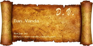 Dan Vanda névjegykártya